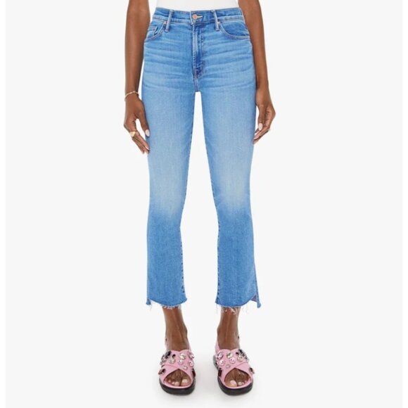 Mother The Insider Crop Step Fray Blue 24